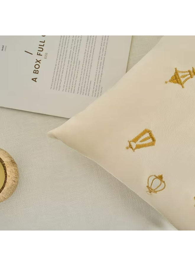 Kandid Ramadan Crescent & Lantern Velvet Embroidered Pillowcase (40x40cm) - Image 2